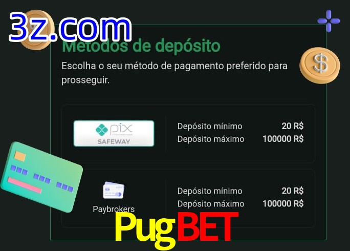 O cassino Pugbet oferece uma grande variedade de métodos de pagamento
